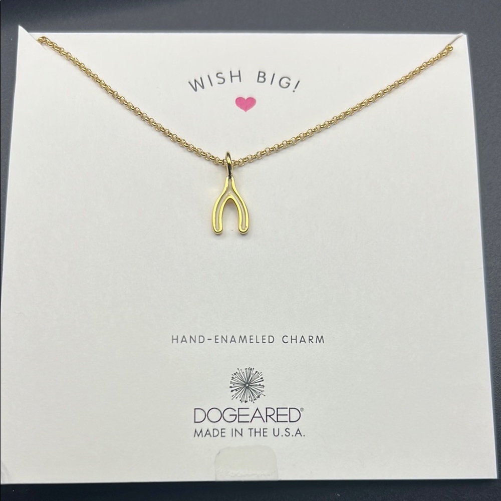 Dogeared Gold Wishbone Necklace